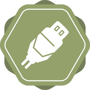 usb kablo simgesi, vektör illüstrasyonu basit tasarım