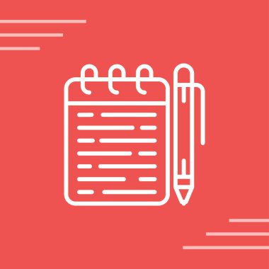 Memo pad modern simgesinin vektör illüstrasyonu