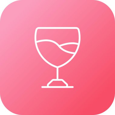 Şarap kadehi. Basit web tasarımı illüstrasyonu