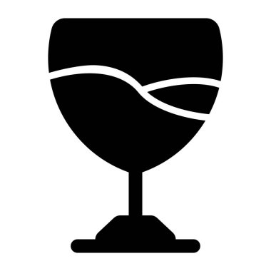 Şarap kadehi. Basit web tasarımı illüstrasyonu