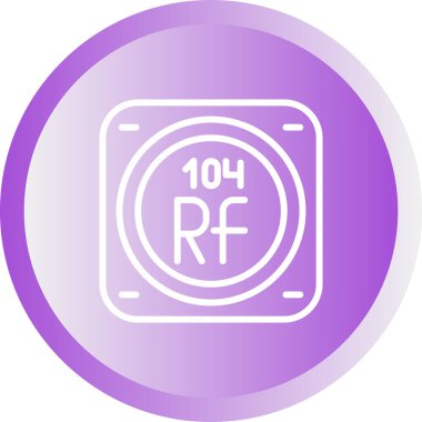 Rutherfordio kimyasal element, web illüstrasyon simgesi