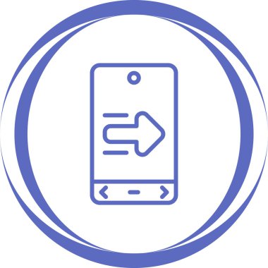 Sağ oklu cep telefonu. Web simgesi vektör tasarımı