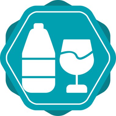 Şarap kadehi ve şişe. Basit web tasarımı illüstrasyonu