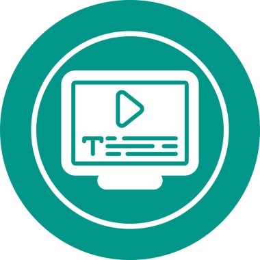 altyazı simgesi. Beyaz arkaplanda izole edilmiş doğrusal biçim işareti. Vektör illüstrasyonu.