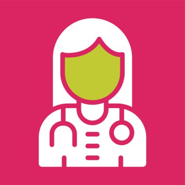 Kadın doktor web simgesi, illüstrasyon 
