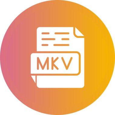 mkv dosya biçimi simgesi, vektör illüstrasyonu