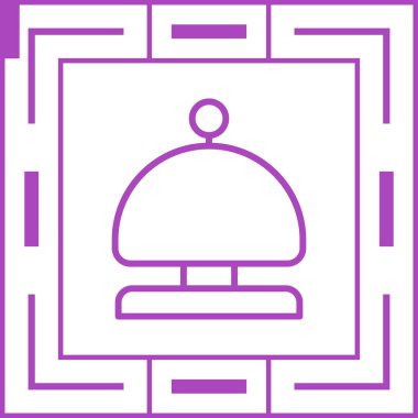 Kapıcı Bell Simge Vektörü. Otel Çanı Sembol İllüstrasyonu.