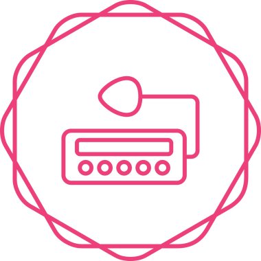 Beyaz arkaplan, vektör illüstrasyonunda radyo simgesi veya logo izole işareti