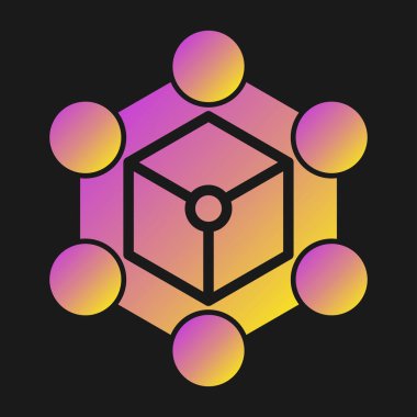 Blockchain ağı. Web simgesi basit illüstrasyon 