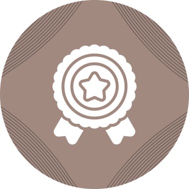 Moda düz biçimli Madalya Simgesi beyaz arkaplanda izole