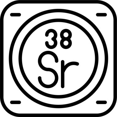 Stronsiyum kimyasal element simgesi beyaz arkaplanda izole edildi 