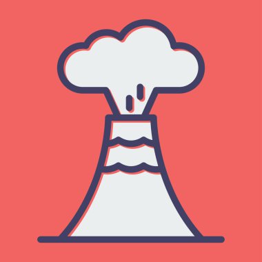 Volkan Web simgesi, vektör illüstrasyonu