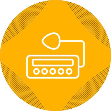 Beyaz arkaplan, vektör illüstrasyonunda radyo simgesi veya logo izole işareti