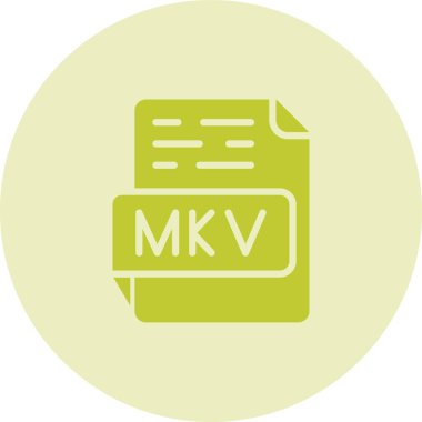 mkv dosya biçimi simgesi, vektör illüstrasyonu
