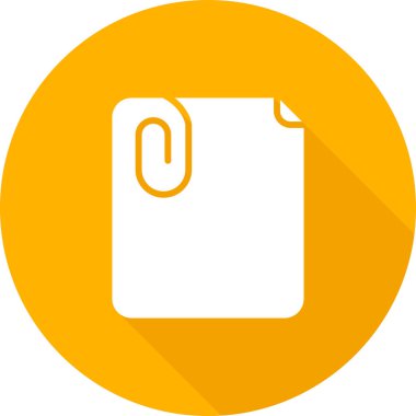 Kağıt ataç kağıt simgesi, vektör illüstrasyonu 