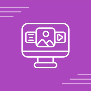 computer screen icon, vector illustration simple design