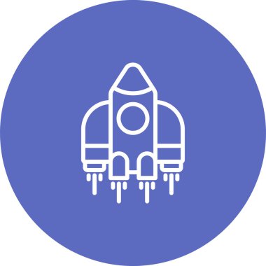 Uzay gemisi web simgesi, vektör illüstrasyonu