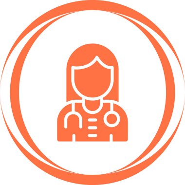 Kadın doktor web simgesi, illüstrasyon 