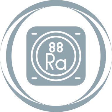 radyum kimyasal element simgesi web basit illüstrasyon