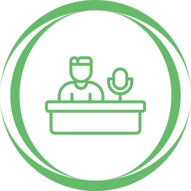 Podcast sunucu simgesinin vektör illüstrasyonu