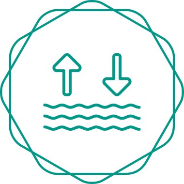 Dalgalar yukarı ve aşağı oklarla. Web simgesi basit illüstrasyon