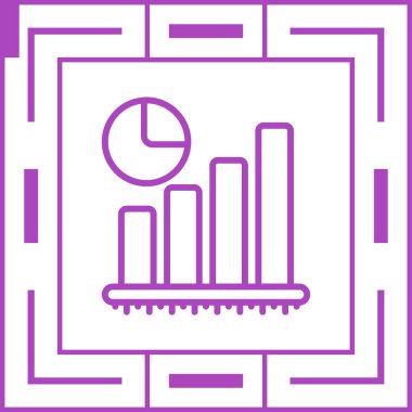 Grafik çubuğu simgesi, vektör illüstrasyonu basit tasarım
