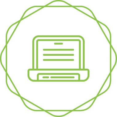 dizüstü bilgisayar simgesi, vektör illüstrasyonu basit tasarım