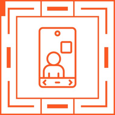 Akıllı Telefon Video Arama simgesi, vektör illüstrasyonu basit tasarım