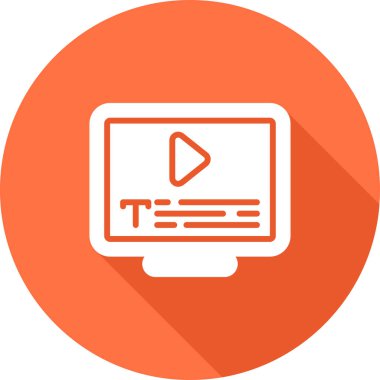 altyazı simgesi. Beyaz arkaplanda izole edilmiş doğrusal biçim işareti. Vektör illüstrasyonu.