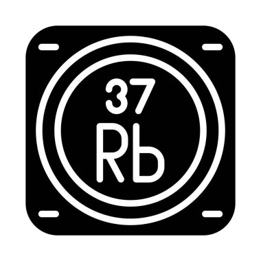 Periyodik tablonun metal kimyasal elementinin web illüstrasyonu