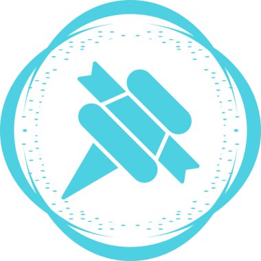 Kurdeleli Pushpin. Web basit illüstrasyonu