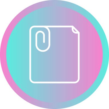 Kağıt ataç kağıt simgesi, vektör illüstrasyonu 