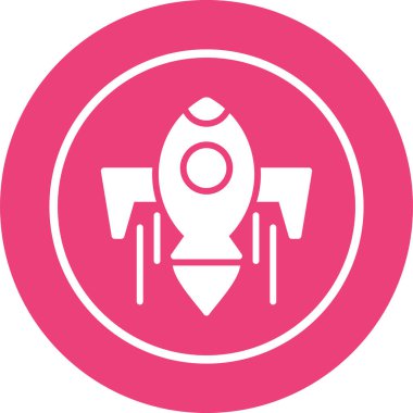 roket simgesi, vektör illüstrasyonu basit tasarım