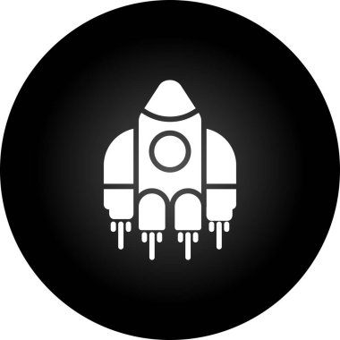 Uzay gemisi web simgesi, vektör illüstrasyonu