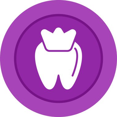 Diş ve taç ağ simgesinin vektör çizimi               