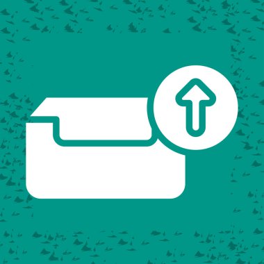  Ok ile giden kutusu. vektör simgesi 