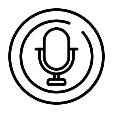 Çember Mikrofon Simgesi, Kayıt Düğmesi, Kayıt İşareti, Vektör 