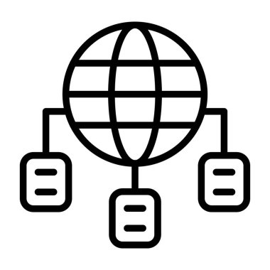 Servis simgesi olarak ağ, vektör illüstrasyonu 