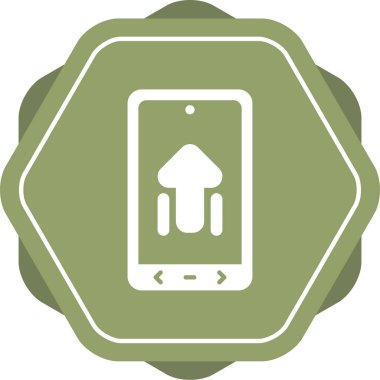 Oklu bir cep telefonu. Web simgesi vektör tasarımı