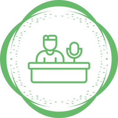 Podcast sunucu simgesinin vektör illüstrasyonu