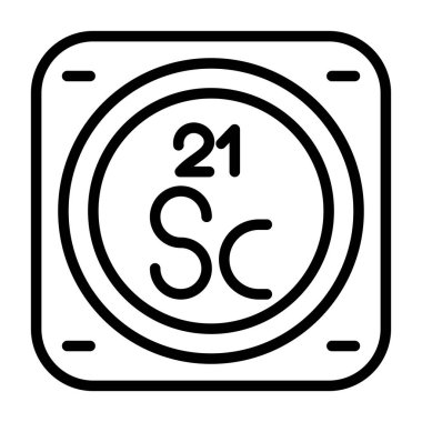 Periyodik tablonun kimyasal elementinin web illüstrasyonu