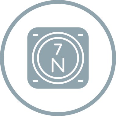 Nitrojen, N, kimyasal periyodik element simgesi. Periyodik tablonun kimyasal elementi