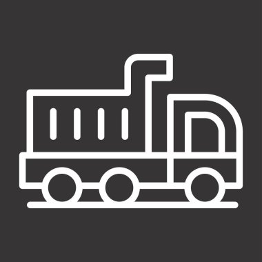 Kamyon web simgesini boşalt, vektör illüstrasyonu