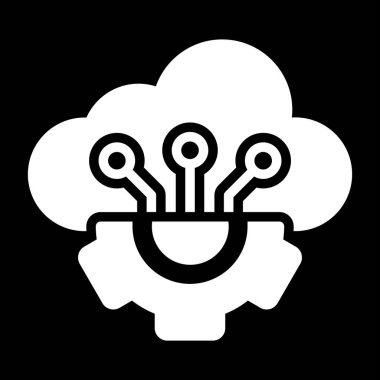 Servis simgesi olarak yazılım, vektör illüstrasyonu basit tasarım