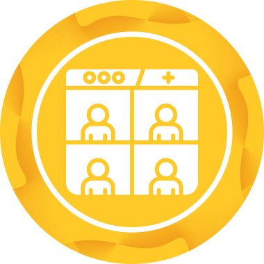 Web Konferansı ikon vektör illüstrasyonu