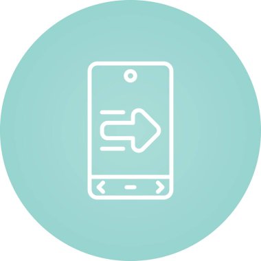 Sağ oklu cep telefonu. Web simgesi vektör tasarımı