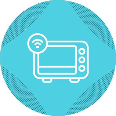 Smart Oven web simgesi, basit vektör illüstrasyonu