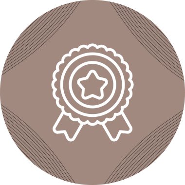 Moda düz biçimli Madalya Simgesi beyaz arkaplanda izole