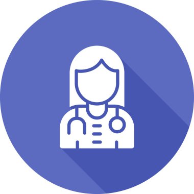 Kadın doktor web simgesi, illüstrasyon 