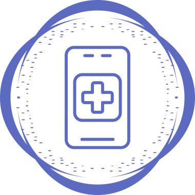 Tıbbi Uygulama Web simgesi, vektör illüstrasyonu